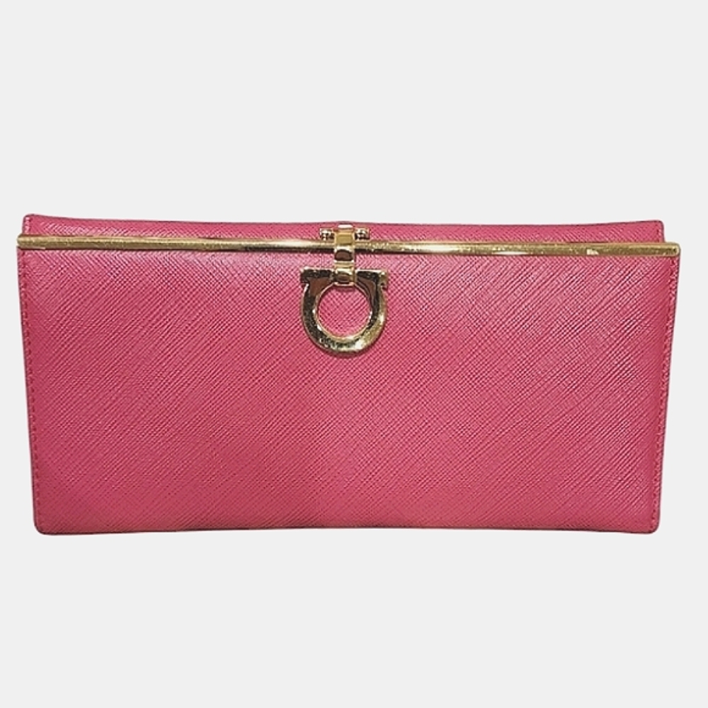 Salvatorre Ferragamo Gancini Continental Wallet - Fuchsia/Hot Pink 💖
